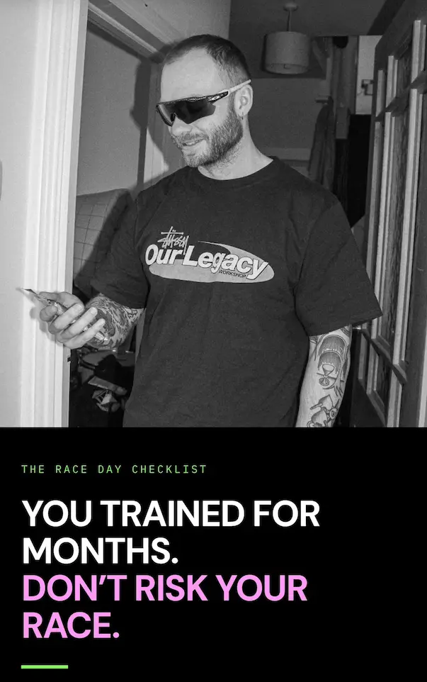 Race Day Checklist email